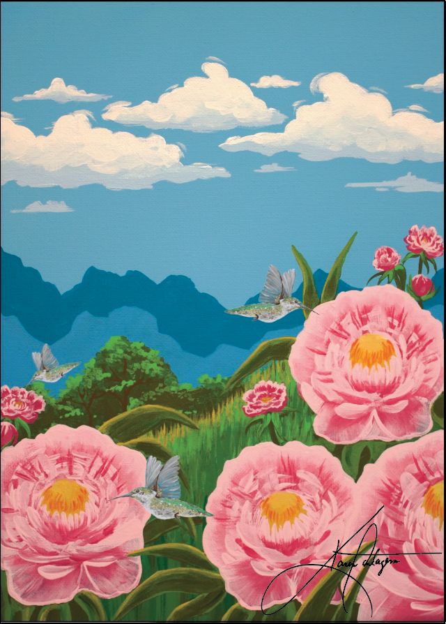Soft Wings, Pink Blooms